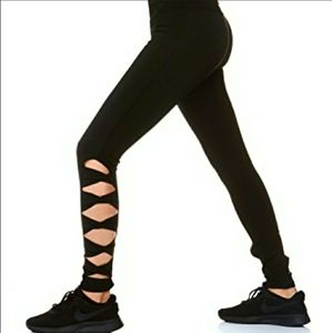 BSP Black Leggings Cutout Design